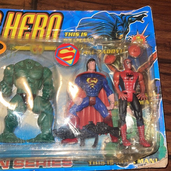 Vintage bootleg super hero Superman Batman figure figure one lot set - Picture 4 of 10
